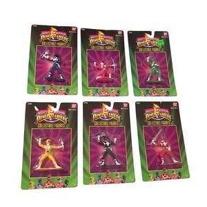 Mighty Morphin Power Rangers Collectible Figures Set of 6‎ Sealed Bandai